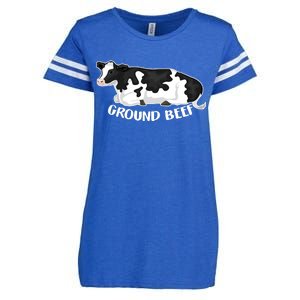 Ground Beef Funny Cow Enza Ladies Jersey Football T-Shirt