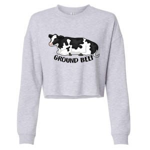 Ground Beef Funny Cow Cropped Pullover Crew