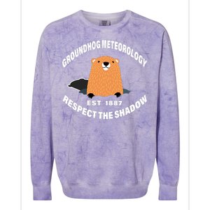 Groundhog Meteorology Respect The Shadow Colorblast Crewneck Sweatshirt