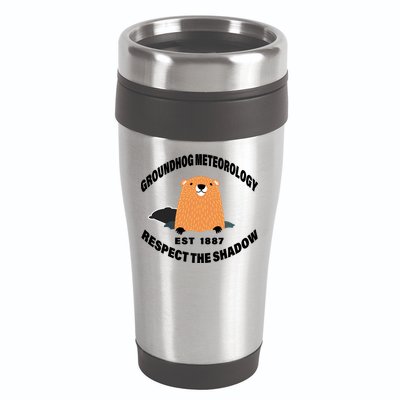 Groundhog Meteorology Respect The Shadow 16oz Travel Tumbler