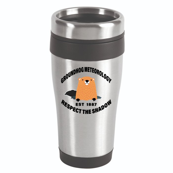 Groundhog Meteorology Respect The Shadow 16oz Travel Tumbler