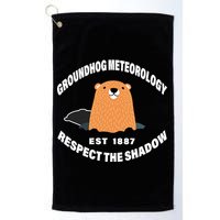 Groundhog Meteorology Respect The Shadow Golf Towel