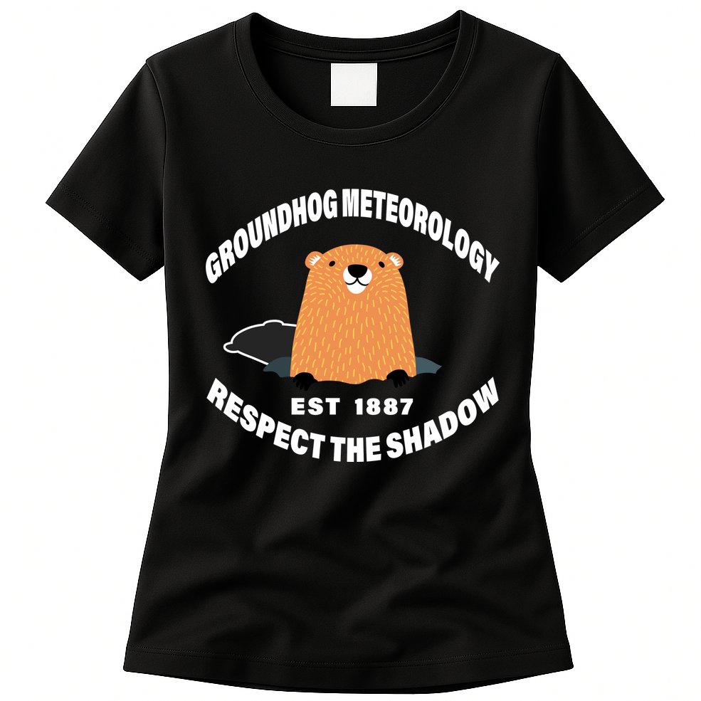 Groundhog Meteorology Respect The Shadow Womens T-Shirt