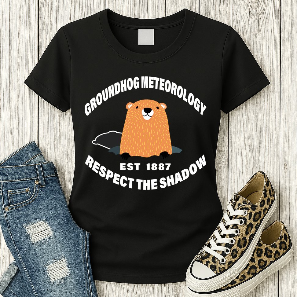 Groundhog Meteorology Respect The Shadow Womens T-Shirt