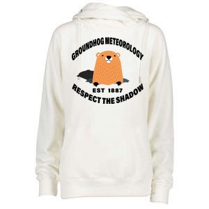 Groundhog Meteorology Respect The Shadow Womens Funnel Neck Pullover Hood