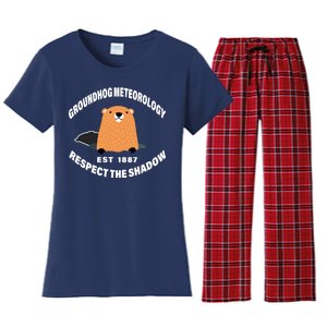 Groundhog Meteorology Respect The Shadow Women's Flannel Pajama Set