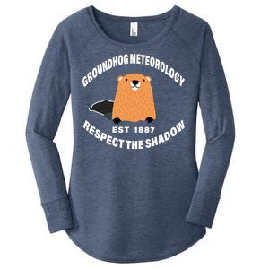 Groundhog Meteorology Respect The Shadow Women's Perfect Tri Tunic Long Sleeve Shirt