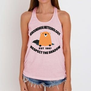 Groundhog Meteorology Respect The Shadow Women's Knotted Racerback Tank