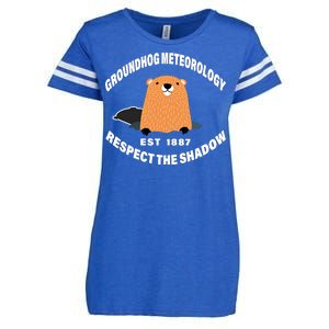 Groundhog Meteorology Respect The Shadow Enza Ladies Jersey Football T-Shirt