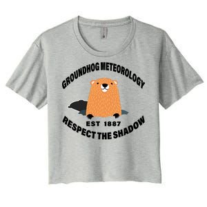 Groundhog Meteorology Respect The Shadow Women's Crop Top Tee