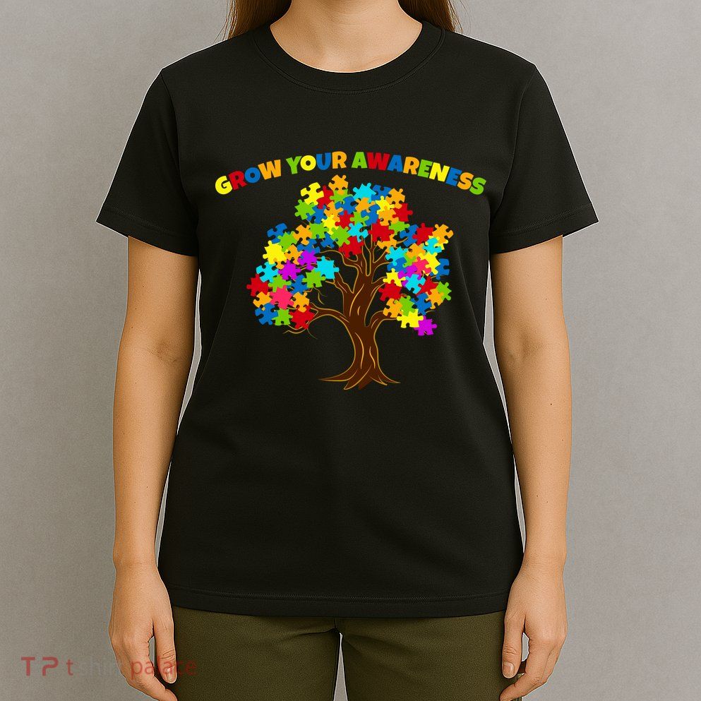 Grow Your Awareness Autism Puzzle Tree T-Shirt