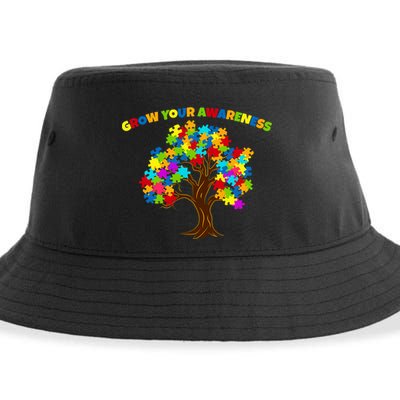 Grow Your Awareness Autism Puzzle Tree Sustainable Bucket Hat