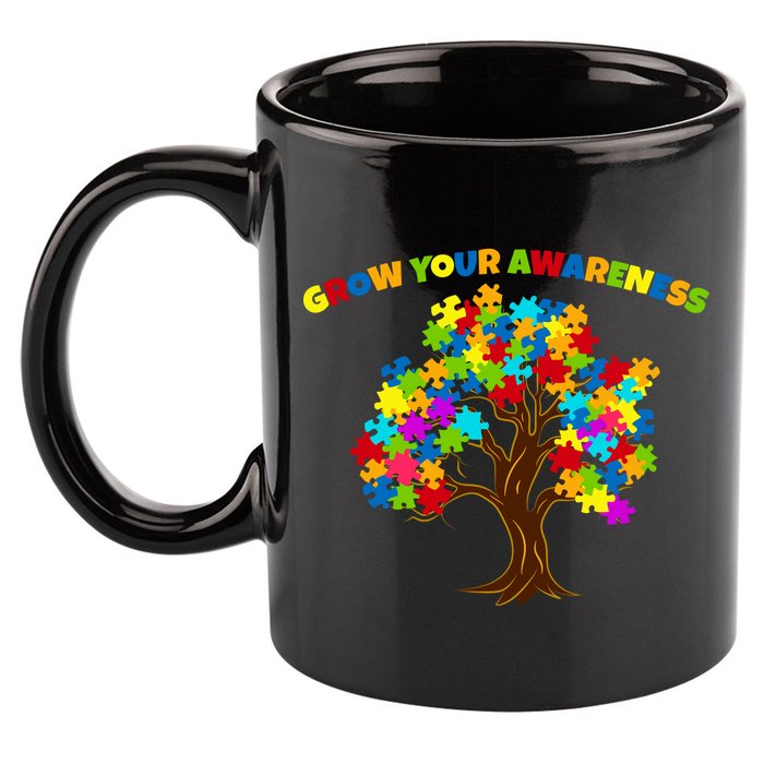 Grow Your Awareness Autism Puzzle Tree 11oz C Handle Ceramic Mug