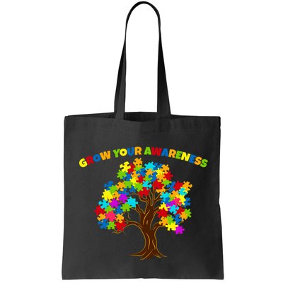 Grow Your Awareness Autism Puzzle Tree Bag