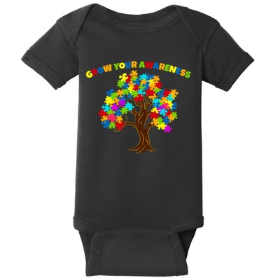 Grow Your Awareness Autism Puzzle Tree Baby Bodysuit