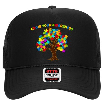 Grow Your Awareness Autism Puzzle Tree Trucker Hat