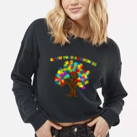 Grow Your Awareness Autism Puzzle Tree Cropped Pullover Crew