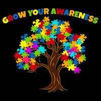 Grow Your Awareness Autism Puzzle Tree Cropped Pullover Crew