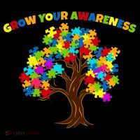 Grow Your Awareness Autism Puzzle Tree Short Acrylic Beanie