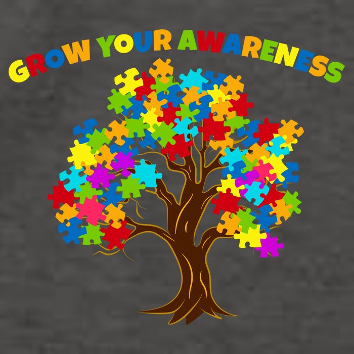 Grow Your Awareness Autism Puzzle Tree Vector Backpack