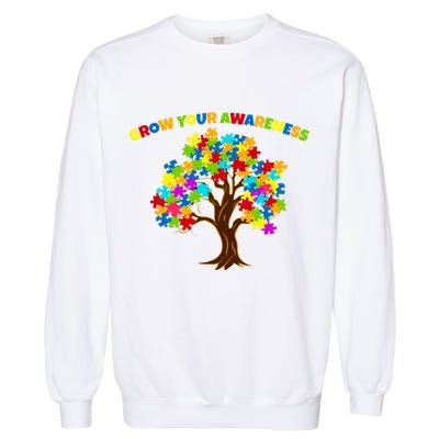 Grow Your Awareness Autism Puzzle Tree Garment-Dyed Sweatshirt