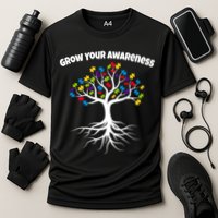 Grow Your Awareness Tree Roots Cooling Performance Crew T-Shirt