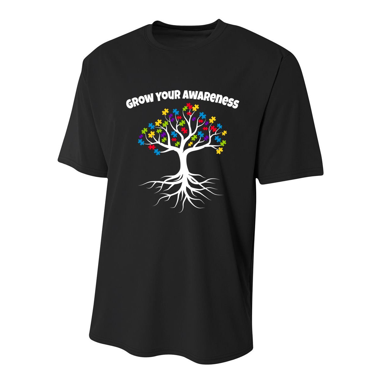 Grow Your Awareness Tree Roots Youth Performance Sprint T-Shirt