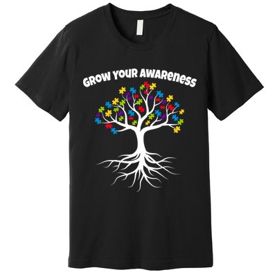 Grow Your Awareness Tree Roots Premium T-Shirt
