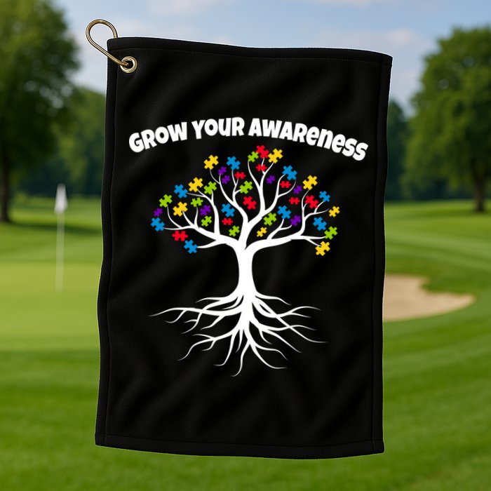 Grow Your Awareness Tree Roots Golf Towel