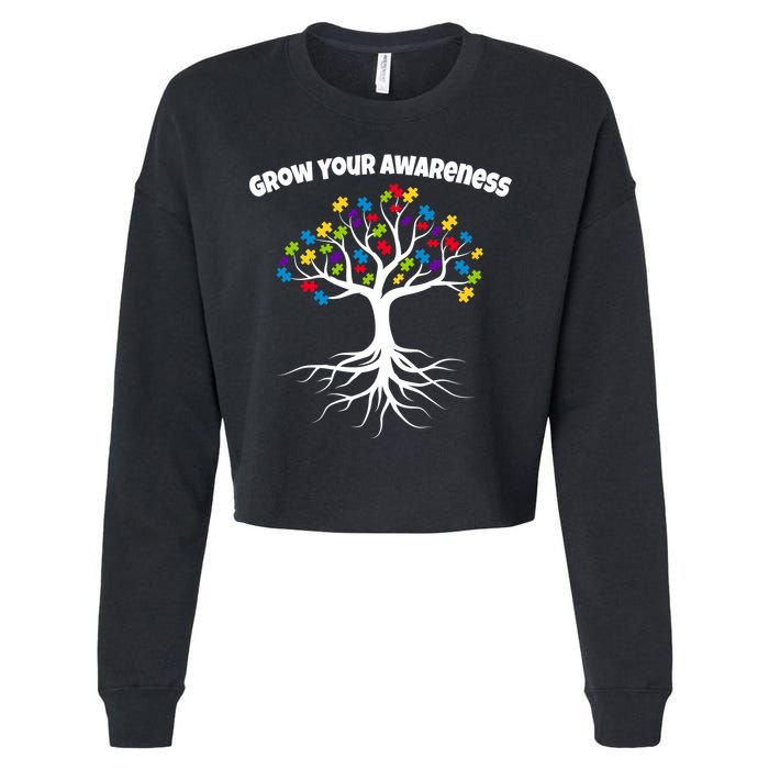 Grow Your Awareness Tree Roots Cropped Pullover Crew