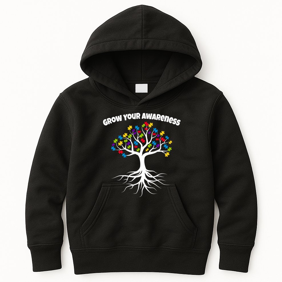 Grow Your Awareness Tree Roots Kids Hoodie