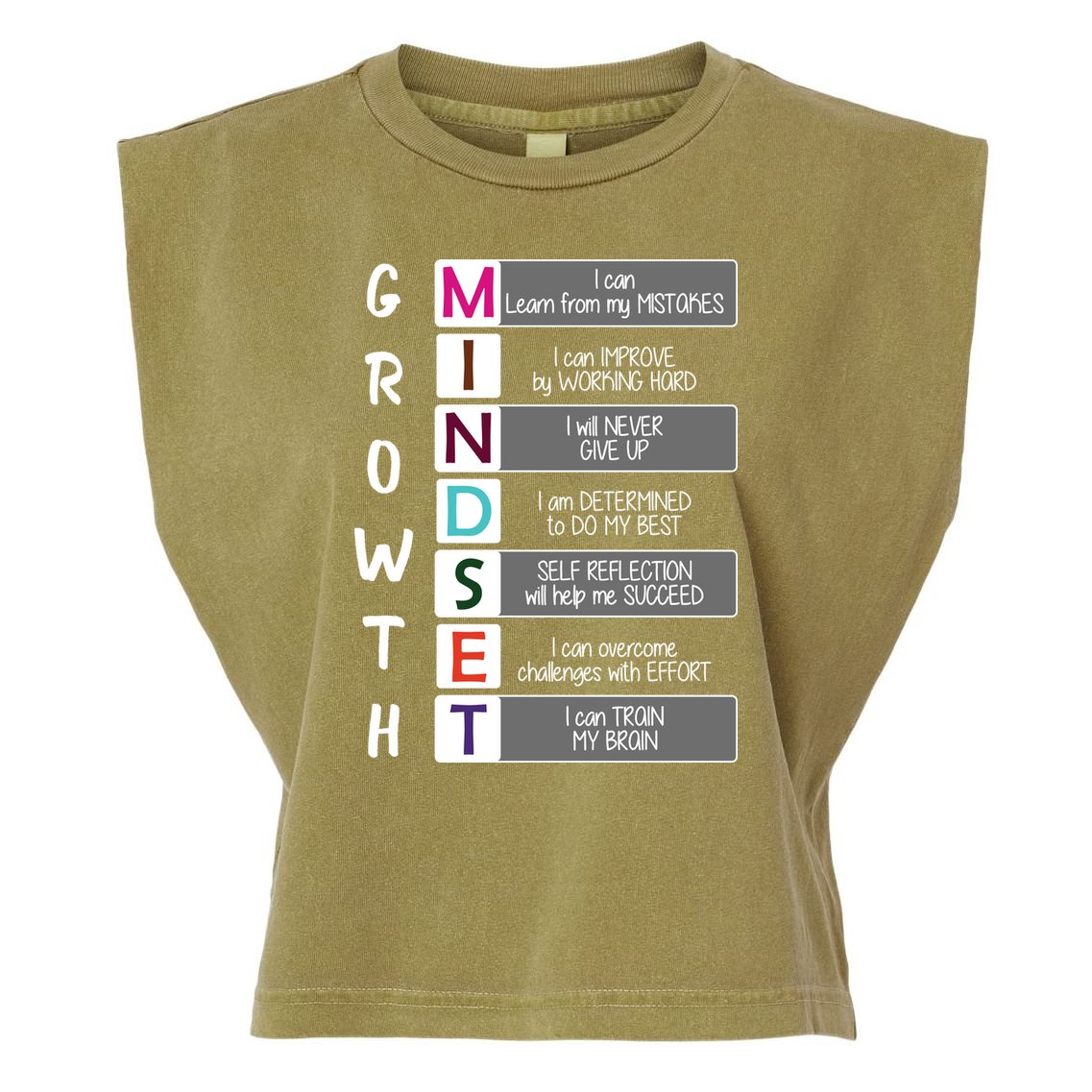 Growth Mindset Garment-Dyed Women's Muscle Tee
