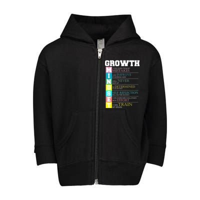 Growth New Mindset And Resolution  Toddler Zip Fleece Hoodie