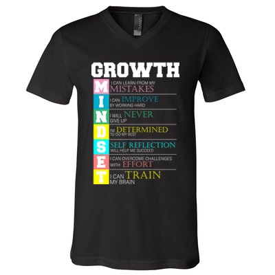 Growth New Mindset And Resolution  V-Neck T-Shirt