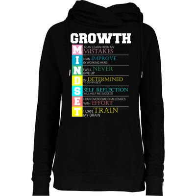 Growth New Mindset And Resolution  Womens Funnel Neck Pullover Hood