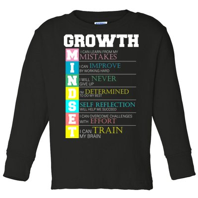 Growth New Mindset And Resolution  Toddler Long Sleeve Shirt