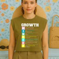 Growth New Mindset And Resolution  Garment-Dyed Women's Muscle Tee