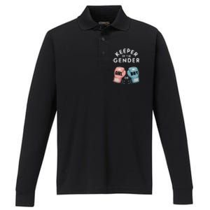 Gender Reveal Party Keeper Of Gender Boxing Performance Long Sleeve Polo