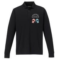 Gender Reveal Party Keeper Of Gender Boxing Performance Long Sleeve Polo