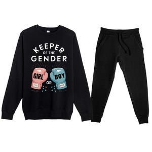 Gender Reveal Party Keeper Of Gender Boxing Premium Crewneck Sweatsuit Set