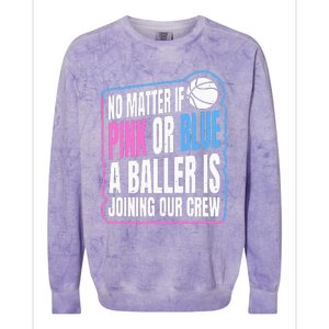 Gender Reveal Party Quote For A Basketball Player Colorblast Crewneck Sweatshirt