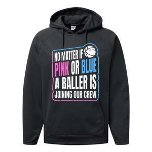 Gender Reveal Party Quote For A Basketball Player Performance Fleece Hoodie