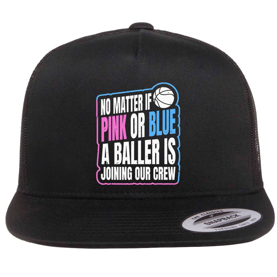 Gender Reveal Party Quote For A Basketball Player Flat Bill Trucker Hat