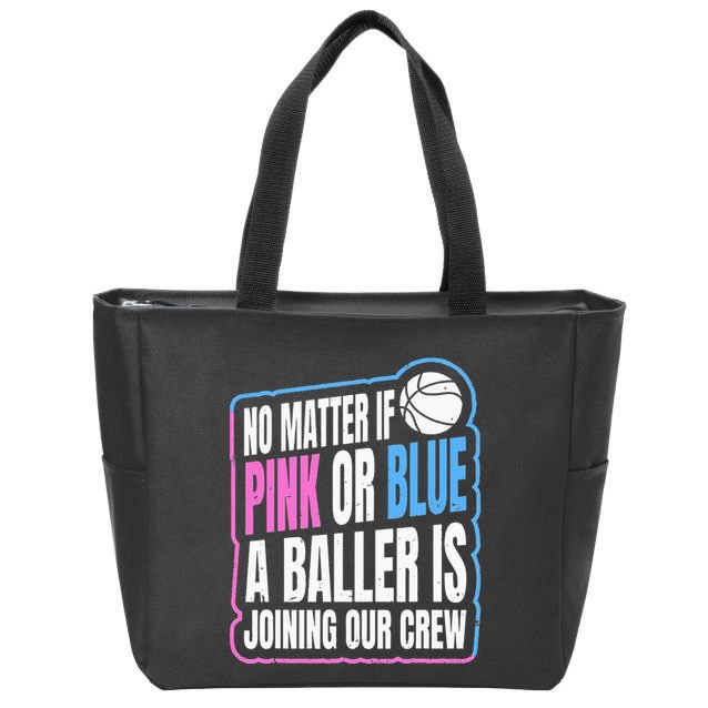 Gender Reveal Party Quote For A Basketball Player Zip Tote Bag