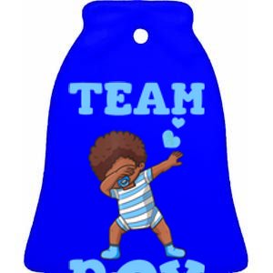 Gender Reveal Party Team Boy Ceramic Bell Ornament