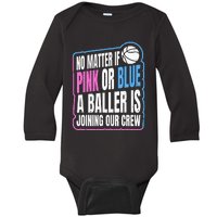 Gender Reveal Party Quote For A Basketball Player Baby Long Sleeve Bodysuit