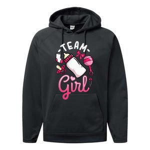 Gender Reveal Party Team Girl Performance Fleece Hoodie