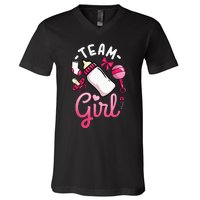 Gender Reveal Party Team Girl V-Neck T-Shirt