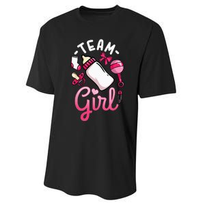 Gender Reveal Party Team Girl Performance Sprint T-Shirt