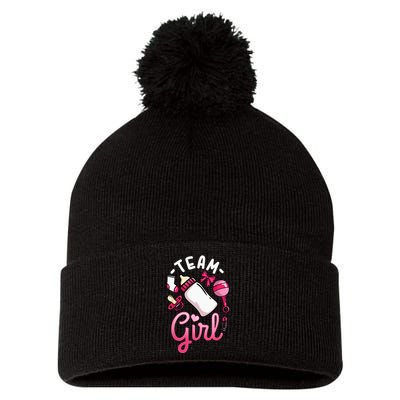 Gender Reveal Party Team Girl Pom Pom 12in Knit Beanie